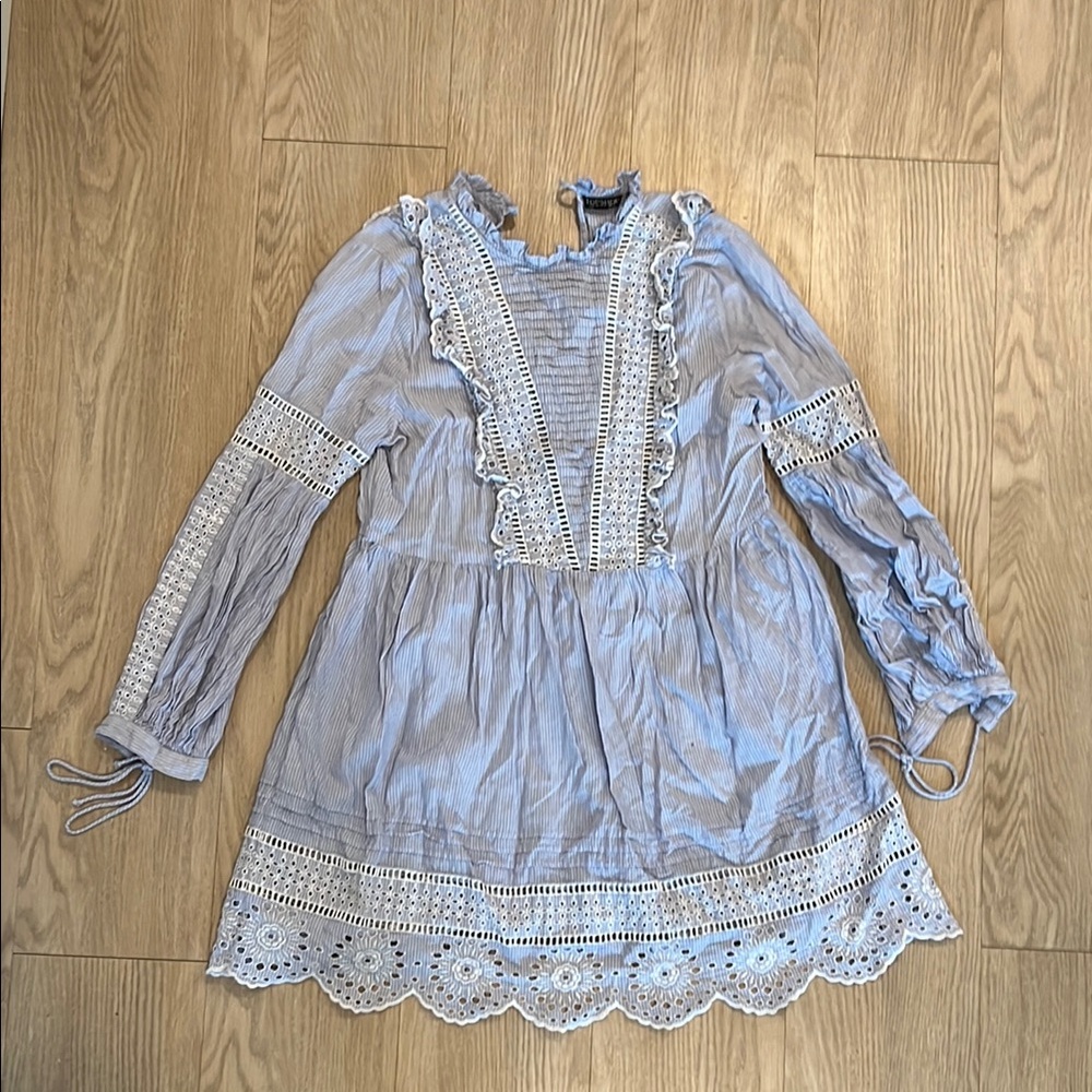 Zara Blue Lace Trim Dress
